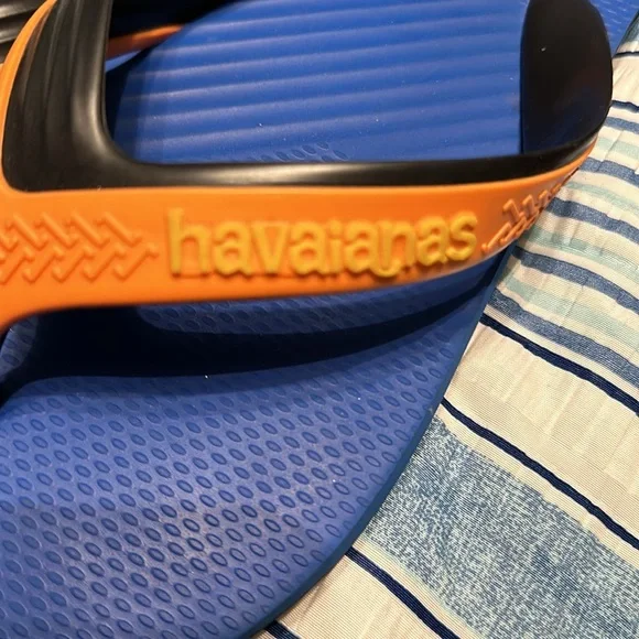 Havaianas orange & blue men’s flip flops size 43-44. US 11-12 - Picture 2 of 6